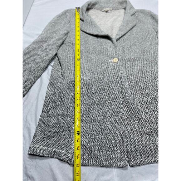 Eileen Fisher Women’s Organic Cotton Knit Blazer Cardigan Gray Black Jacket S/M - Picture 3 of 6